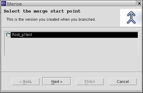 Dialog for choosing a merge start point