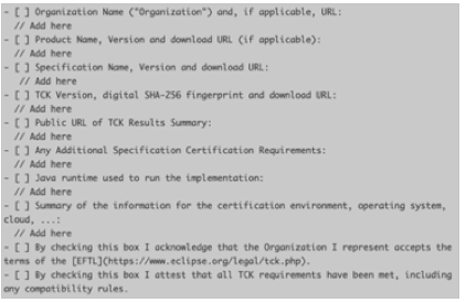 Figure 2: Certification Request Template