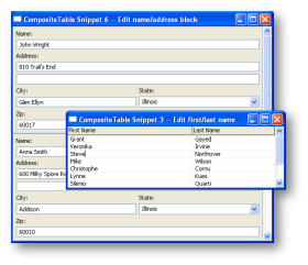 CompositeTable gives you total flexibility to present and edit row-oriented data however you want.