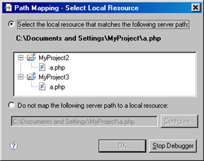 Path Mapping file options Dialog
