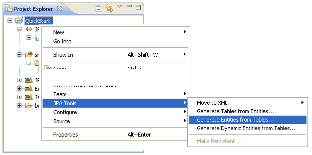Using the JPA Tools > Generate Entities menu option.