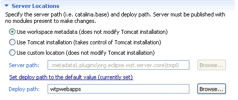 Tomcat server paths UI improvement