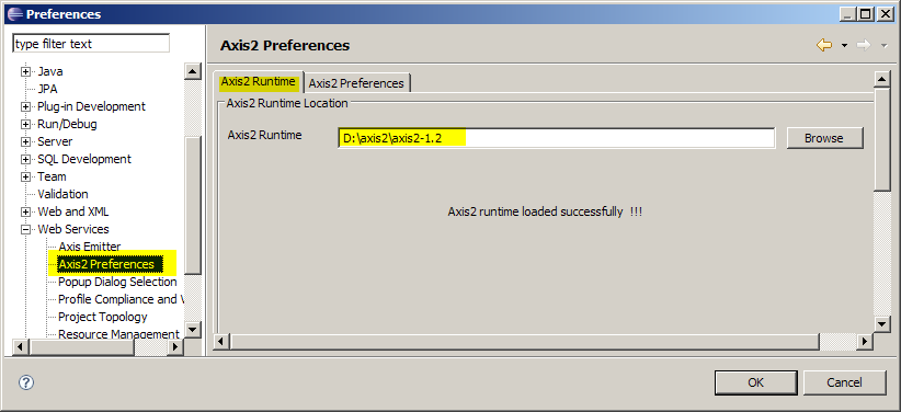 Installing Axis2 runtime