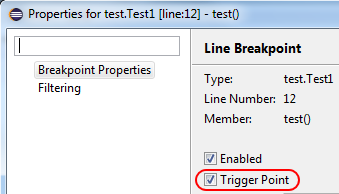 trigger breakpoint properties