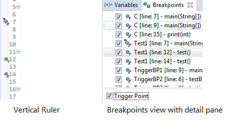 trigger breakpoint view ruler
