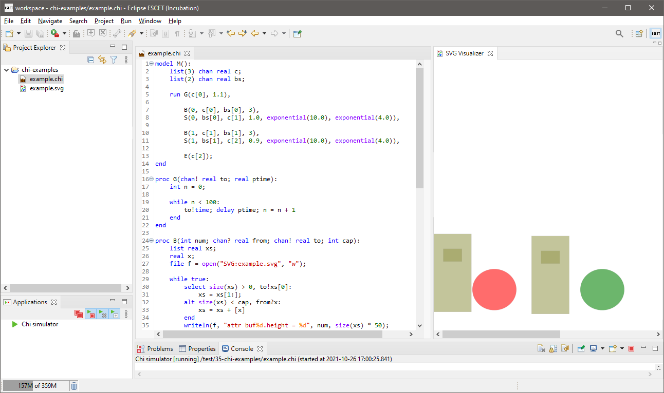 Eclipse ESCET IDE with Chi