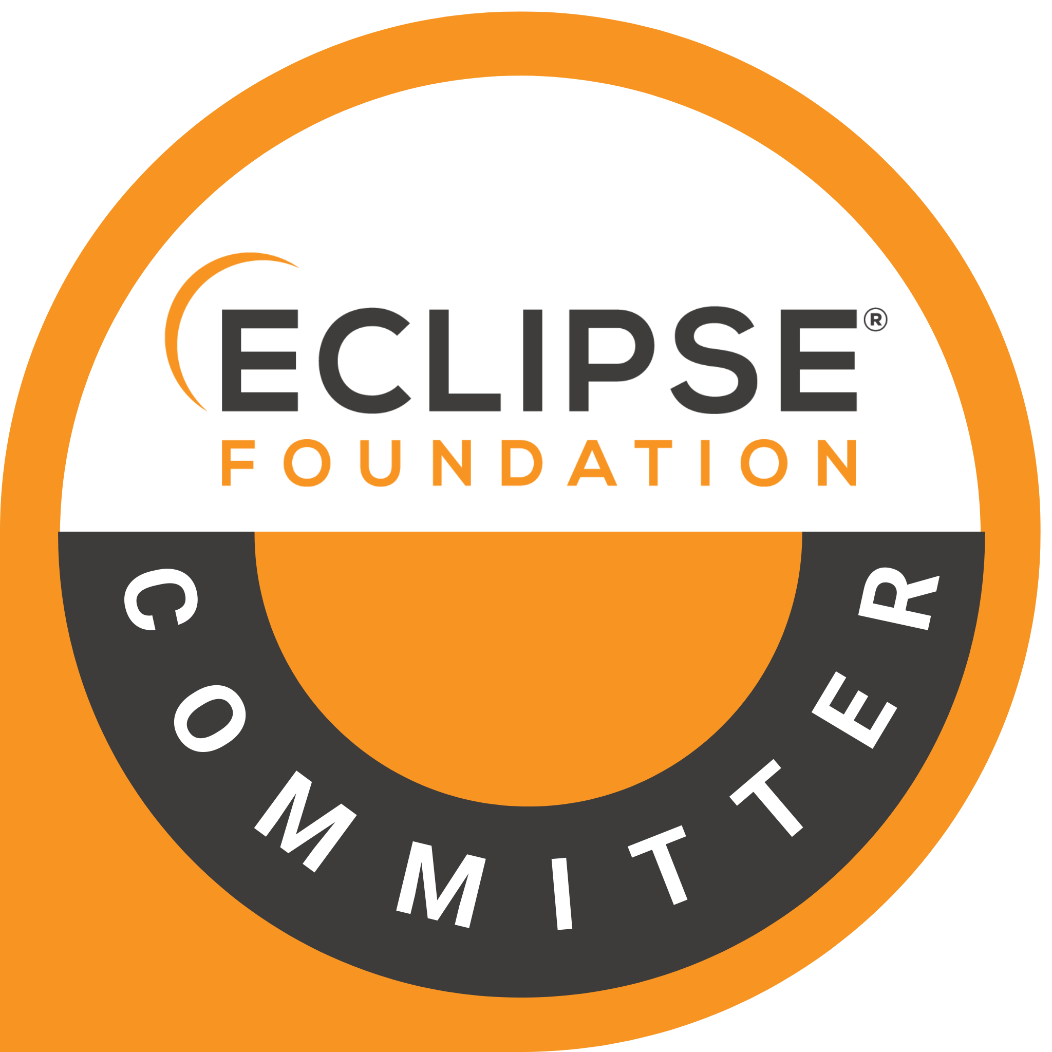 Eclipse Foundation Committer Badge badge image. Validation. Foundational level. Issued by Eclipse Foundation