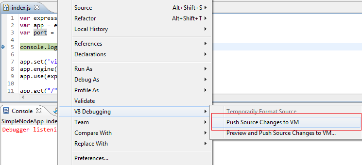 Push Source Changes to VM